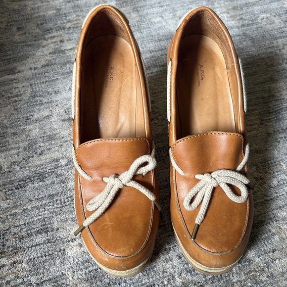 A.P.C. Rue Madame Paris - Brown and Tan Wedge Shoes - size 39 (US 8) - Picture 3 of 9